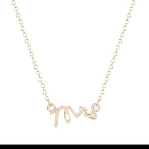 NOW AVAILABLE! gold Mrs pennant necklace